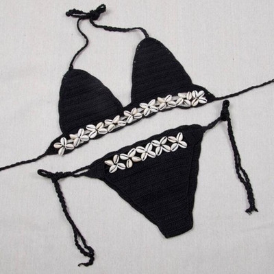 Μεγάλη πλεκτό κυρίες μαγιό σε μαύρο και άσπρο