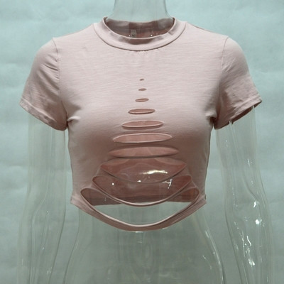 Μεγάλη κυρίες σύντομο πουκάμισο σκισμένο κίνητρα σε δύο χρώματα