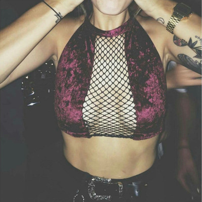 Velvet γιλέκο για τις γυναίκες σε αφρώδη χρώμα με διαφανή κίνητρα