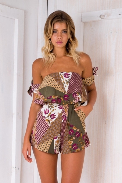 Летен шарен дамски гащеризон