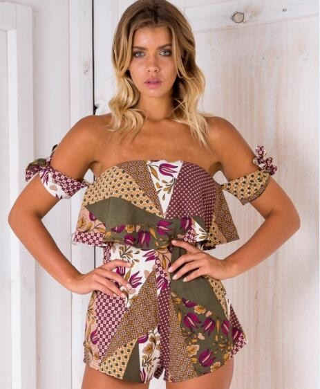 Летен шарен дамски гащеризон