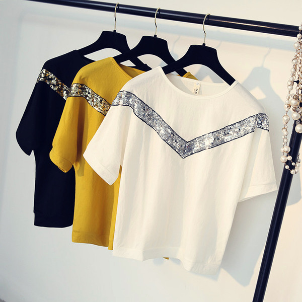 Καλοκαίρι T-shirt με κοντά μανίκια και πούλιες