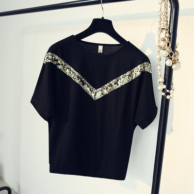 μπλούζα άνοιξη και το καλοκαίρι γυναικών με κοντά μανίκια με πούλιες