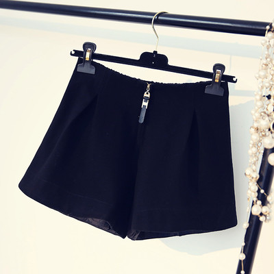 Ευρεία σορτς μαλλί με φερμουάρ