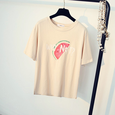 Πολλά φρέσκα κυρίες μπλούζα με απλικέ καρπούζι σε τρία διαφορετικά χρώματα