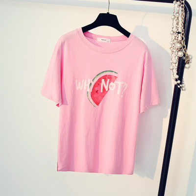 Πολλά φρέσκα κυρίες μπλούζα με απλικέ καρπούζι σε τρία διαφορετικά χρώματα