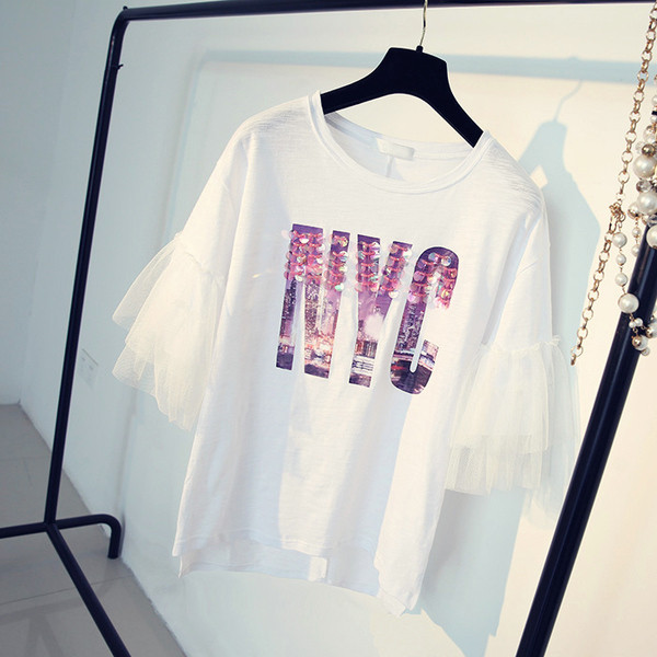 μπλούζα κομψές κυρίες με ακανόνιστο μανίκια πούλιες και Ο-λαιμό