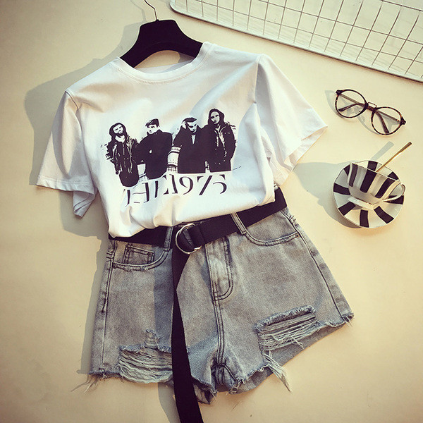 Άνετο βαμβακερό πουκάμισο με κοντά μανίκια