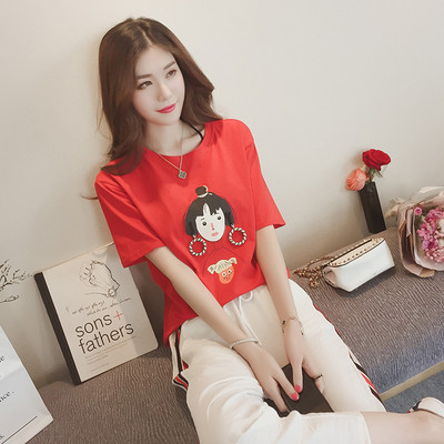 Οι γυναίκες καθημερινά πουκάμισο με κοντά μανίκια και μια απεικόνιση σε διάφορα χρώματα