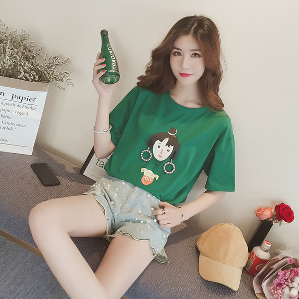 Οι γυναίκες καθημερινά πουκάμισο με κοντά μανίκια και μια απεικόνιση σε διάφορα χρώματα