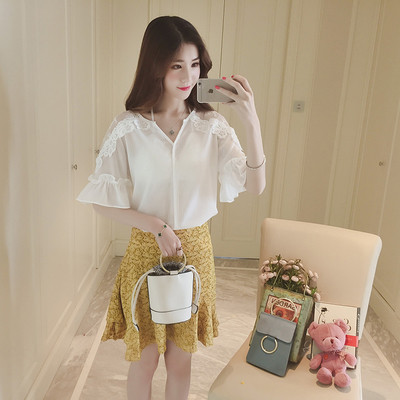 Κυρίες καθημερινή πολύ απαλή πουκάμισο με δαντέλα