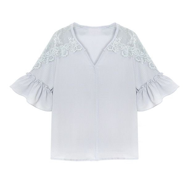 Κυρίες καθημερινή πολύ απαλή πουκάμισο με δαντέλα