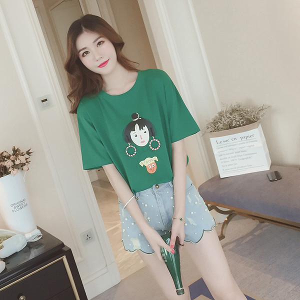 Hit του Summer 2017 σύντομο τζιν παντελόνι γυναίκες με σγουρά πόδια και μαργαριτάρια