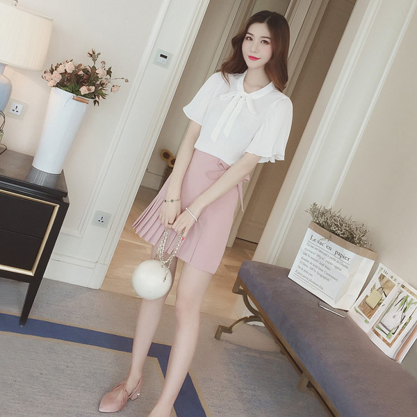 Μεγάλη κυρίες σιφόν πουκάμισο με κοντά μανίκια σε τρία διαφορετικά χρώματα