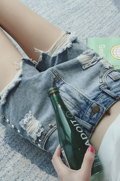 Μοναδικό κυρίες σύντομη τζιν με ψηλή μέση - χτύπημα του καλοκαιριού 2017