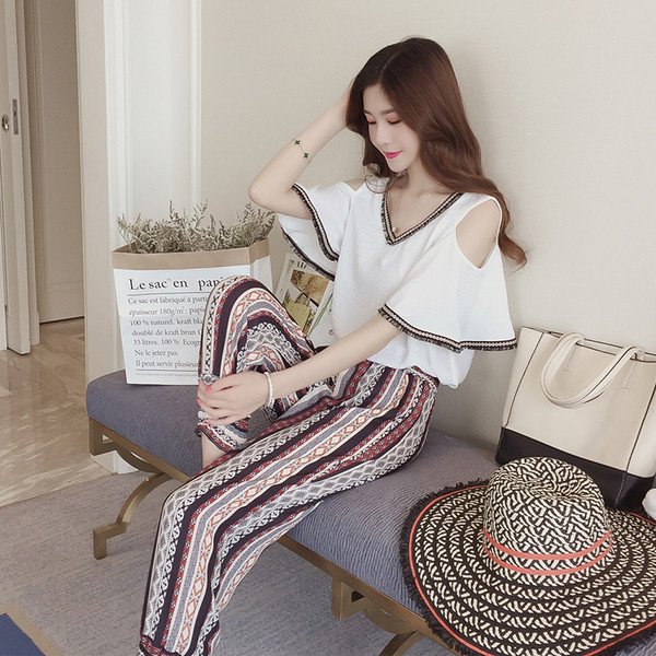 Μεγάλη κυρίες δύο τεμαχίων κοστούμι περιλαμβάνει παντελόνι και μπλούζα κοντό μανίκι σχέδια shalvarest πολύ ευγενής κυρίες και έν