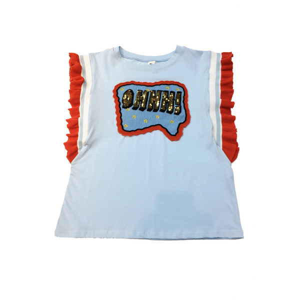 Svezharska κυρίες T-shirt με βολάν και κέντημα