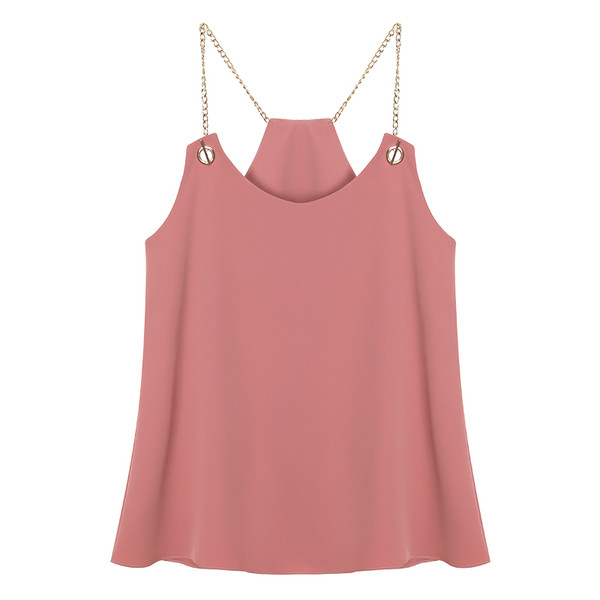 Елегантен дамски потник в пет различни цвята със златисти презрамки