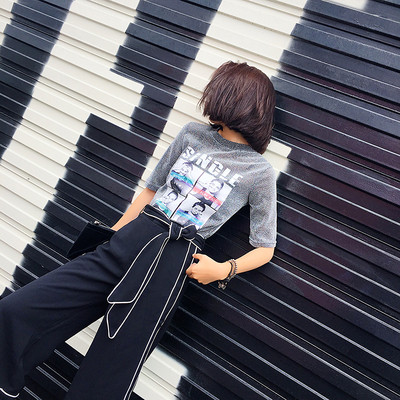 Τρέχουσα κυρίες καλοκαίρι πρότυπο T-shirt με 1/2 μανίκια