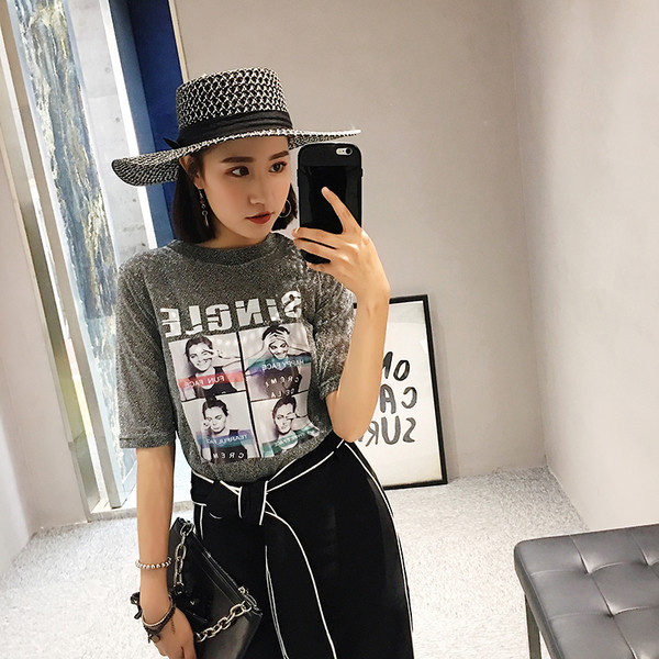 Τρέχουσα κυρίες καλοκαίρι πρότυπο T-shirt με 1/2 μανίκια