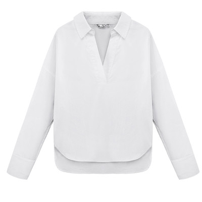 Μεγάλη γυναίκες καθημερινά πουκάμισο με μακριά μανίκια και V λαιμόκοψη