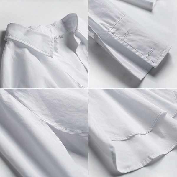 Μεγάλη γυναίκες καθημερινά πουκάμισο με μακριά μανίκια και V λαιμόκοψη