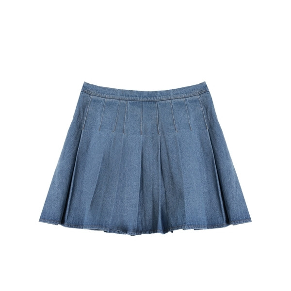 το καλοκαίρι φούστα με πιέτες τζιν Casual γυναικών