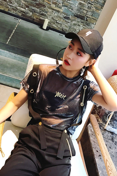 Υπερβολικό διαφανές λεπτό κυρίες T-shirt με κοντά μανίκια