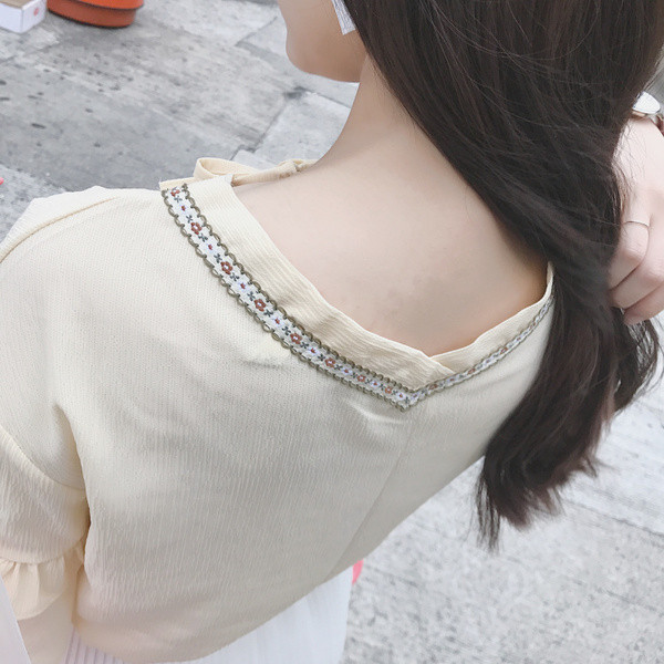 Μεγάλη γυναίκες καθημερινά shirt με V-neck σε δύο διαφορετικά χρώματα