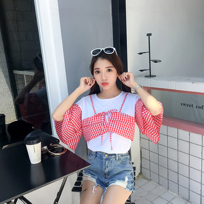 μπλούζα Φρέσκα κυρία σε δύο μέρη σε τρία διαφορετικά χρώματα