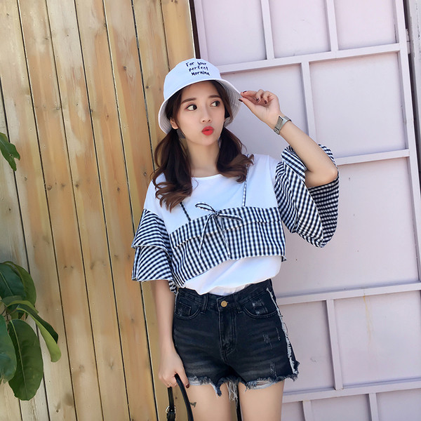 μπλούζα Φρέσκα κυρία σε δύο μέρη σε τρία διαφορετικά χρώματα