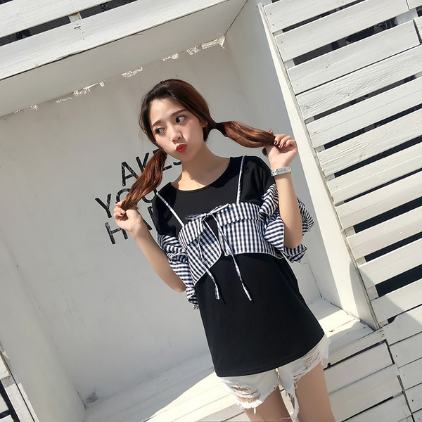 μπλούζα Φρέσκα κυρία σε δύο μέρη σε τρία διαφορετικά χρώματα