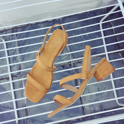 Γυναικεία σανδάλια με παχιά τρέχουσες μαύρο και καφέ