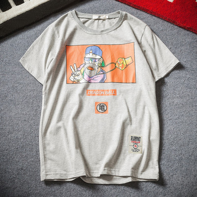 Καθημερινά T-shirt με κινούμενα σχέδια εκτύπωσης σε λευκό και γκρι