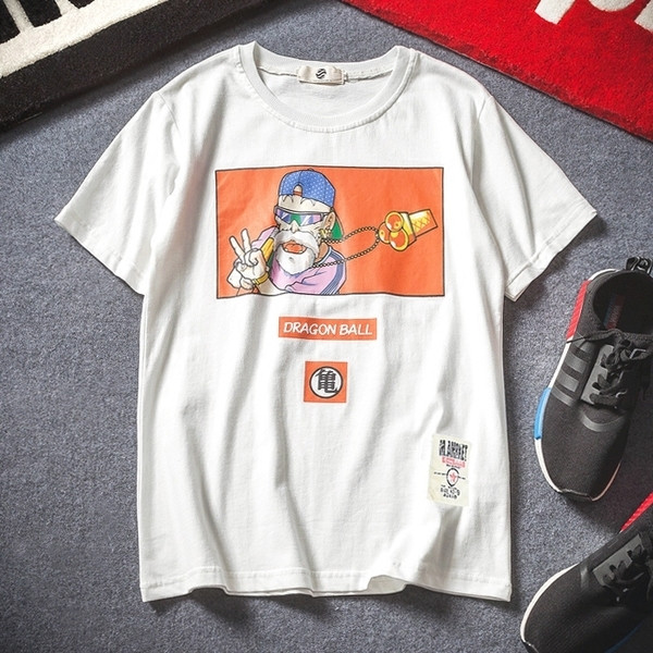 Καθημερινά T-shirt με κινούμενα σχέδια εκτύπωσης σε λευκό και γκρι