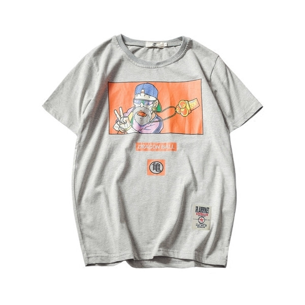 Καθημερινά T-shirt με κινούμενα σχέδια εκτύπωσης σε λευκό και γκρι