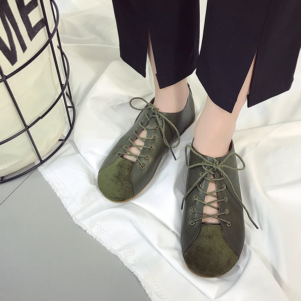Ρετρό casual γυναικεία παπούτσια με κορδόνια