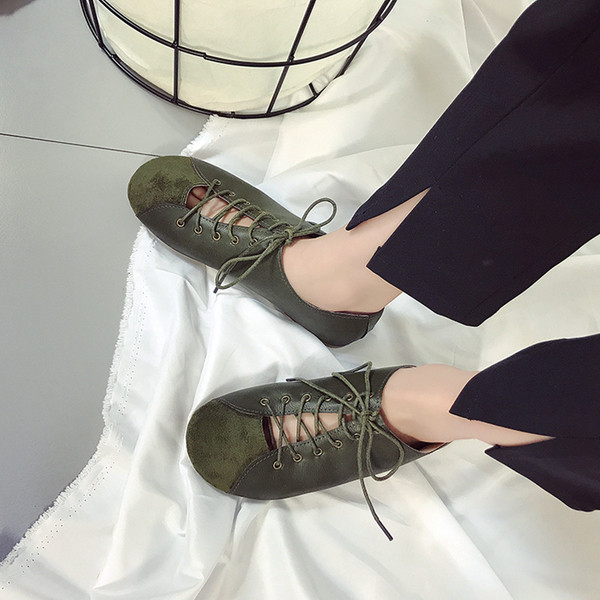 Ρετρό casual γυναικεία παπούτσια με κορδόνια