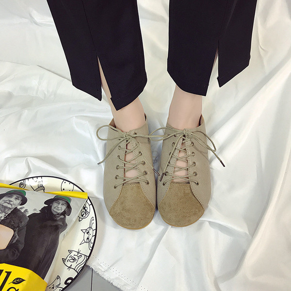 Ρετρό casual γυναικεία παπούτσια με κορδόνια