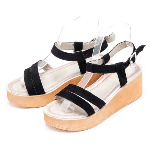 Καθημερινά κυρίες σανδάλια υψηλής σόλας σε δύο χρώματα