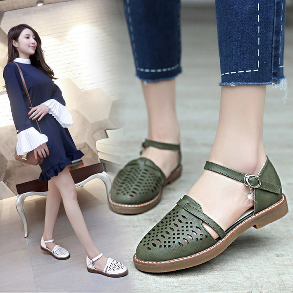 Ежедневни дишащи дамски обувки в ретро стил