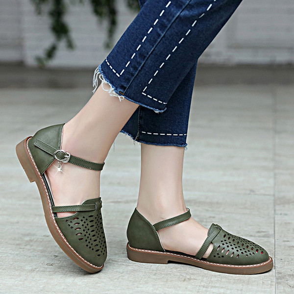 Ежедневни дишащи дамски обувки в ретро стил