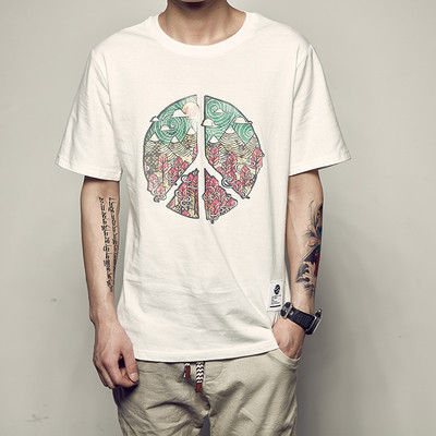 πουκάμισο Καθημερινά οι άνδρες με κοντά μανίκια και πολύχρωμο εκτύπωση