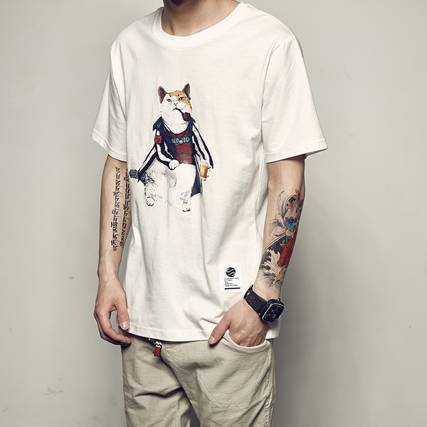 αντρικά πουκάμισα με το λαιμό γιακά και μια πολύ ενδιαφέρουσα εφαρμογή (cat)