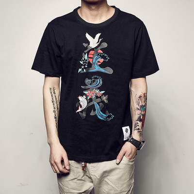 shirt πολλά φρέσκα καθημερινά οι άνδρες με κοντά μανίκια και πολύχρωμους χαρακτήρες σε τρία διαφορετικά χρώματα