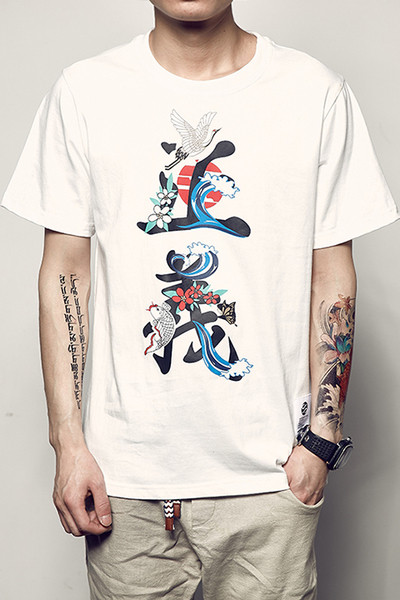 shirt πολλά φρέσκα καθημερινά οι άνδρες με κοντά μανίκια και πολύχρωμους χαρακτήρες σε τρία διαφορετικά χρώματα