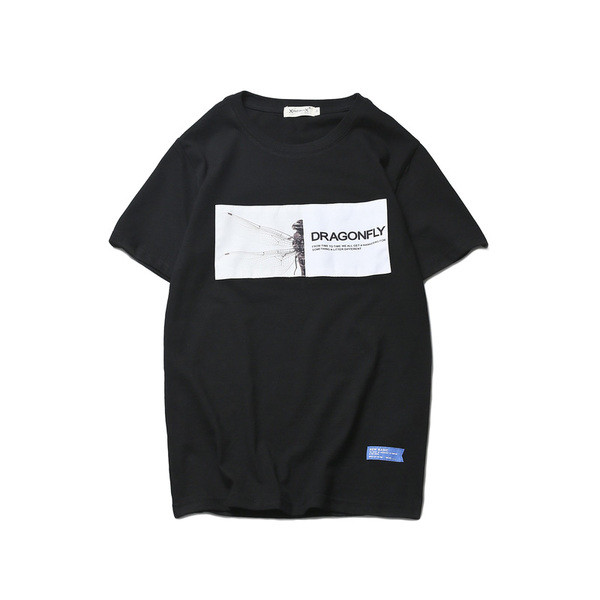 πουκάμισο Καθαρίστε άνδρες με κοντά μανίκια και πολύ ενδιαφέρουσα εκτύπωσης στο στήθος