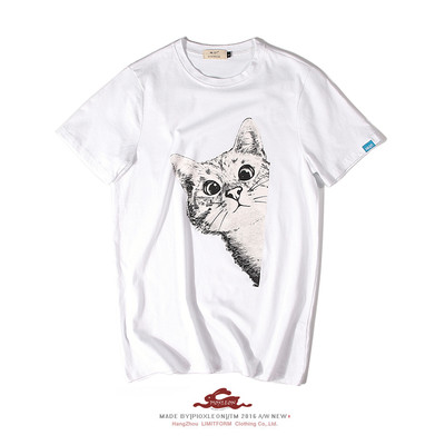 Μεγάλη μπλούζα σε δύο χρώματα και γατάκι εφαρμογή