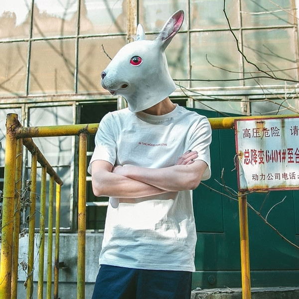 Καθαρό βαμβάκι T-shirt με μια μικρή επιγραφή σε δύο χρώματα