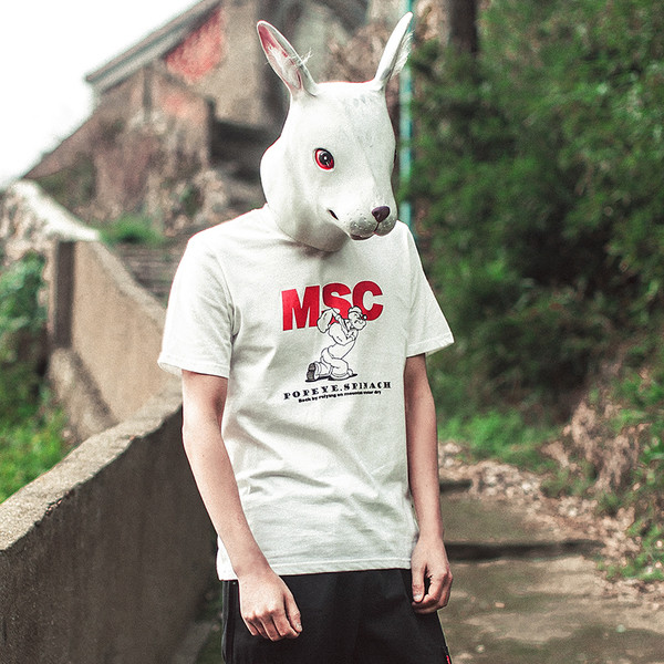 Αντρικά λευκό T-shirt με παράσταση του «Popeye»